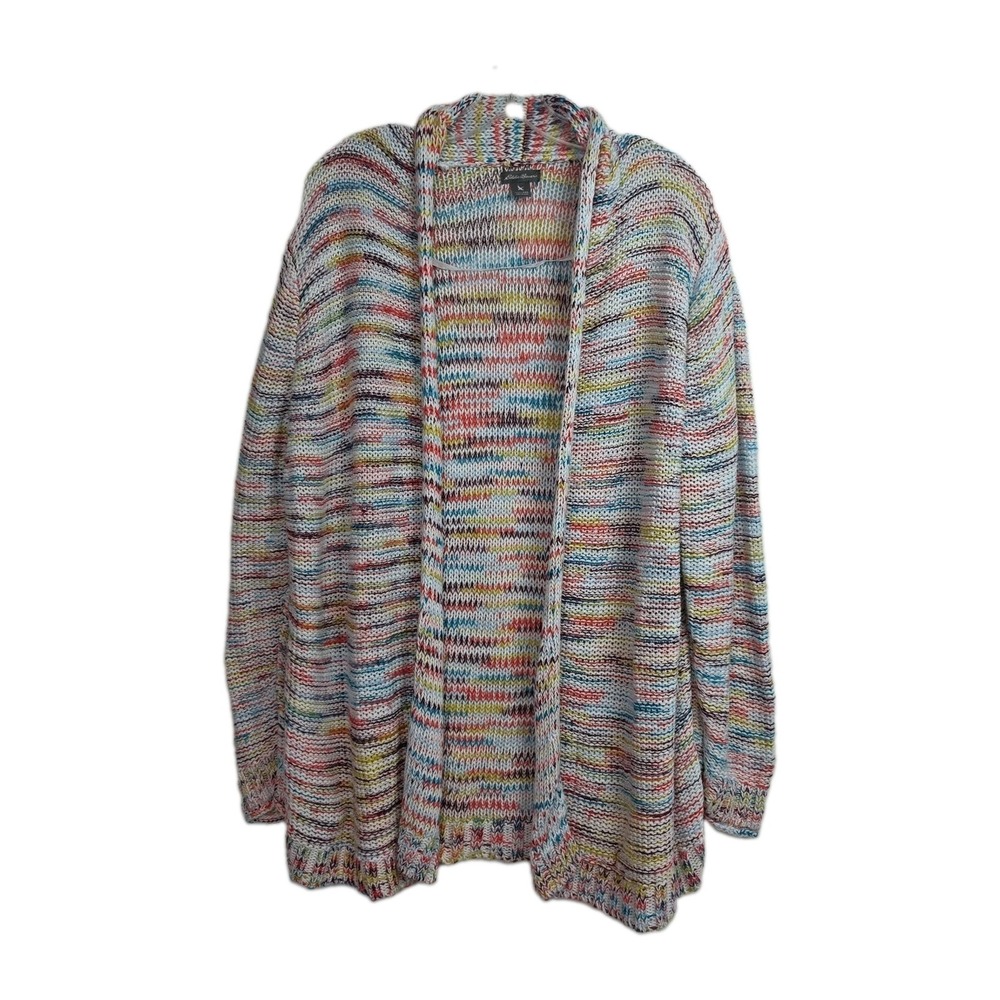 Eddie Bauer Cardigan Sweater Women's Size 2XL Colorful Long Sleeves Open Front